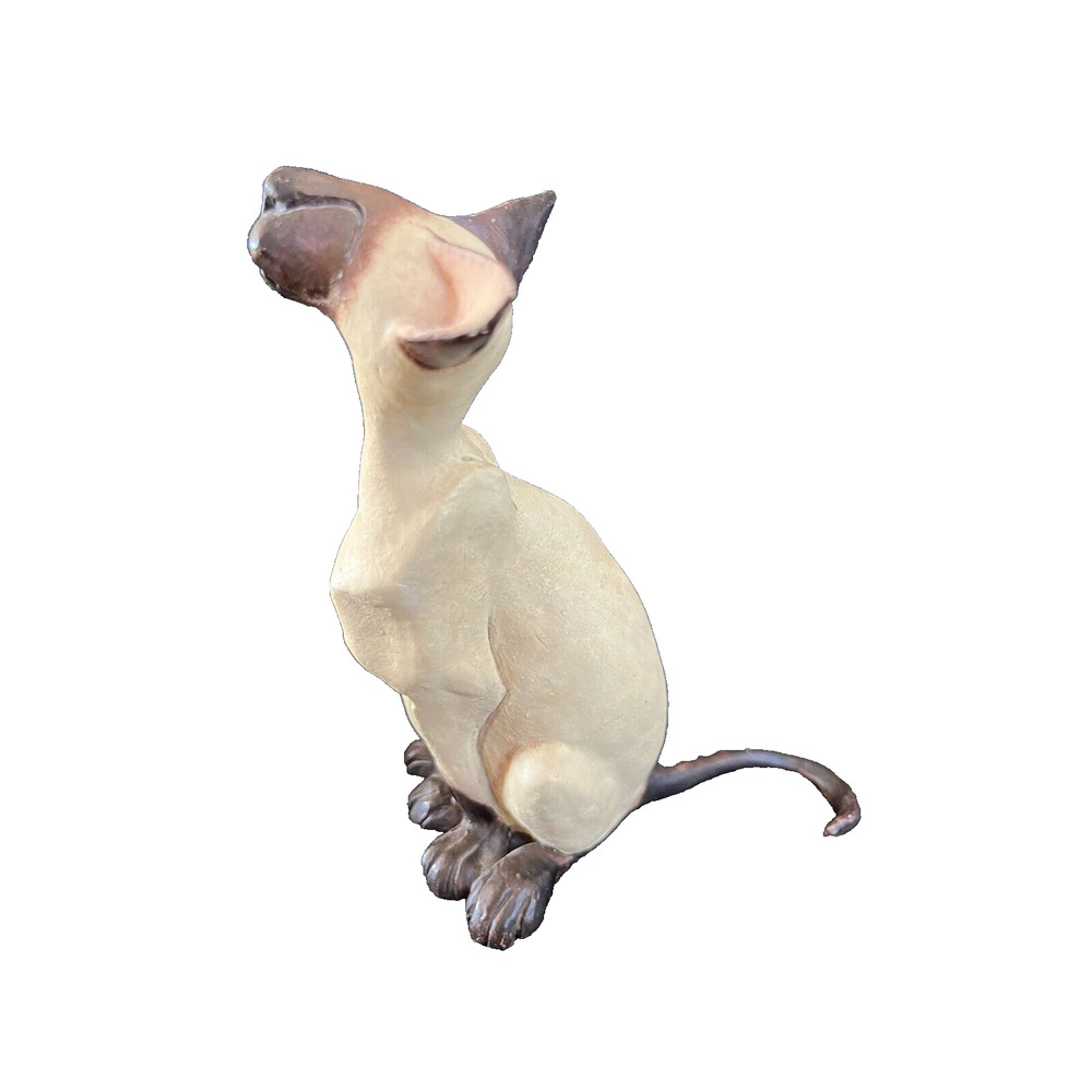 Rare Siamese Cat Figure Sculpture By Border Fine Arts Enesco A8547 Original BOX - Picture 8 of 10